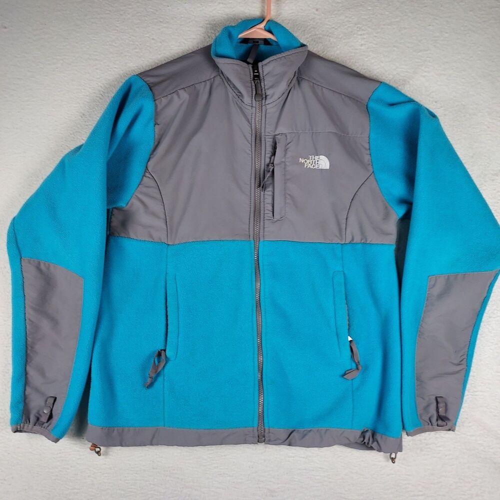 The North Face Denali Womens Blue Grey Fleece Jacket XL Full Zip